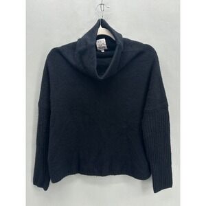 Not Monday Black Cashmere Sweater Cowl Neck Oversized‎ Size Small Quiet Luxury